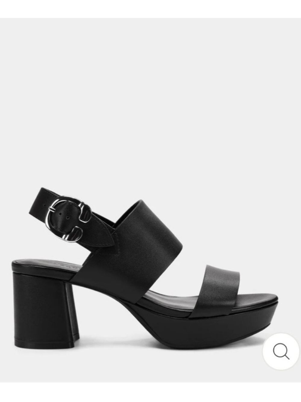 AREOSOLES Camera Leather Platform Sandal in Black - Picture 4 of 16